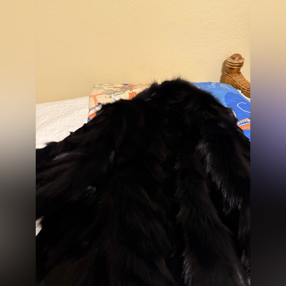 Black genuine Fur Coat from Macy’s Fur Vault _L